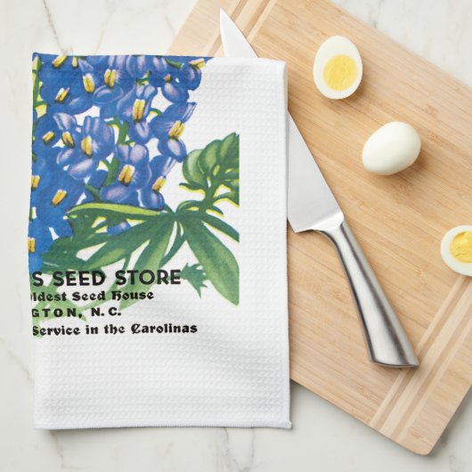 Texas Blue-Bonnet-Saatgutverpackung Geschirrtuch (Viertel Falte)