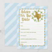 Texas Blue Gold Beratung für das Brautduschenspiel Hinweiskarte (Vorne/Hinten)