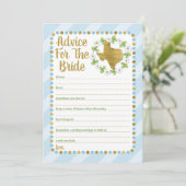 Texas Blue Gold Beratung für das Brautduschenspiel Hinweiskarte (Stehend Vorderseite)