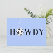 Texas Blue Soccer Pinata Party Grußkarte Einladung (Stehend Vorderseite)