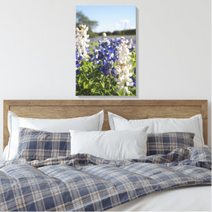 Texas Blue & White Bluebonnets Leinwand-Wandkunst Leinwanddruck