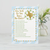 Texas Blue wie gut kennen Sie das Bride-Spiel Einladung (Stehend Vorderseite)