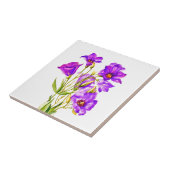 Texas Bluebells Eustoma Russellianum Wasserfarbe Fliese (Seite)