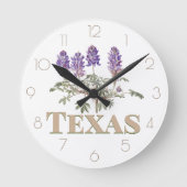 Texas Bluebonnet 2 Runde Wanduhr (Vorderseite)