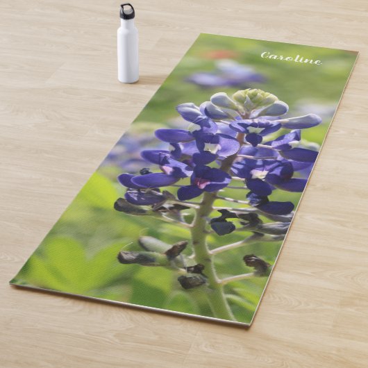 Texas Bluebonnet (blauer Rücken), Personalisiert Yogamatte (Beispiel)