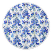 Texas Bluebonnet Blue Wildblume Blumenmuster Keramikknauf (Vorderseite)