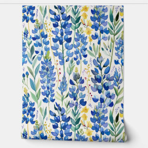 Texas Bluebonnet Blue Wildblume Pattern Tapete