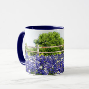 Texas Bluebonnet Blume Art Country Zaun Tasse