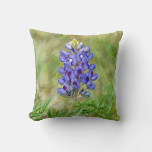 Texas Bluebonnet Blume Art Pillow Kissen
