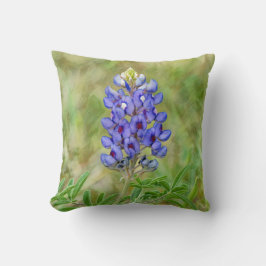 Texas Bluebonnet Blume Blue Green Art Pillow Kissen
