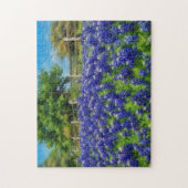 Texas Bluebonnet Blume Country Fence Art Puzzle (Vertikal)