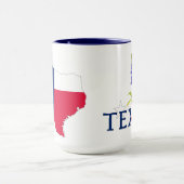 Texas Bluebonnet Blume mit Flaggenfarben Tasse (Zentrum)