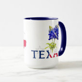 Texas Bluebonnet Blume mit Flaggenfarben Tasse (VorderseiteRechts)