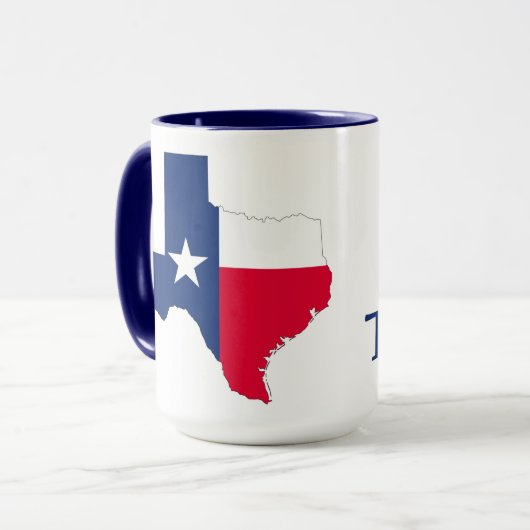 Texas Bluebonnet Blume mit Flaggenfarben Tasse (Vorderseite Links)