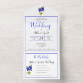 Texas Bluebonnet Blume, Moderne Hochzeit All In One Einladung (Innen)