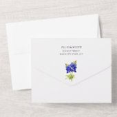 Texas Bluebonnet Blume, Moderne Hochzeit All In One Einladung (Rückseite)