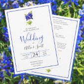 Texas Bluebonnet Blume, Moderne Hochzeit Einladung