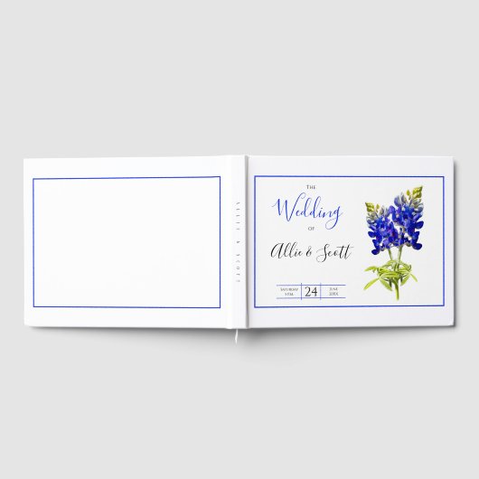 Texas Bluebonnet Blume, Moderne Hochzeit Gästebuch (Voll)