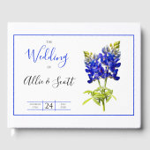 Texas Bluebonnet Blume, Moderne Hochzeit Gästebuch (Vorderseite)
