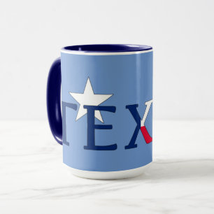 Texas Bluebonnet-Blumen auf blauer Tasse
