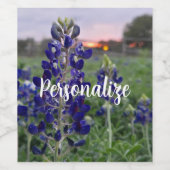 Texas Bluebonnet Farm Sunset Weinetikett (Einzelnes Label)