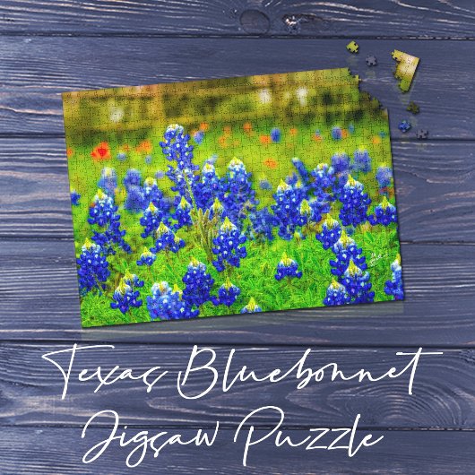 Texas Bluebonnet Field Rustic Elegant Puzzle
