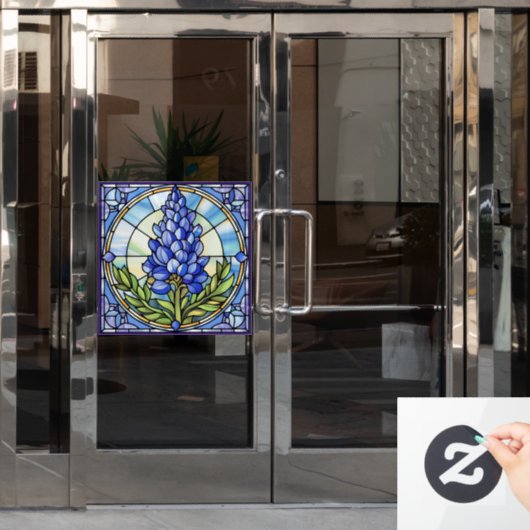 Texas Bluebonnet Glasdesign Fensteraufkleber (Büro Tür)