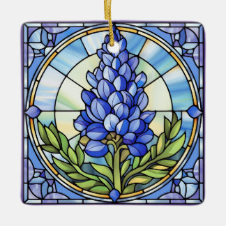 Texas Bluebonnet Glasdesign Keramikornament