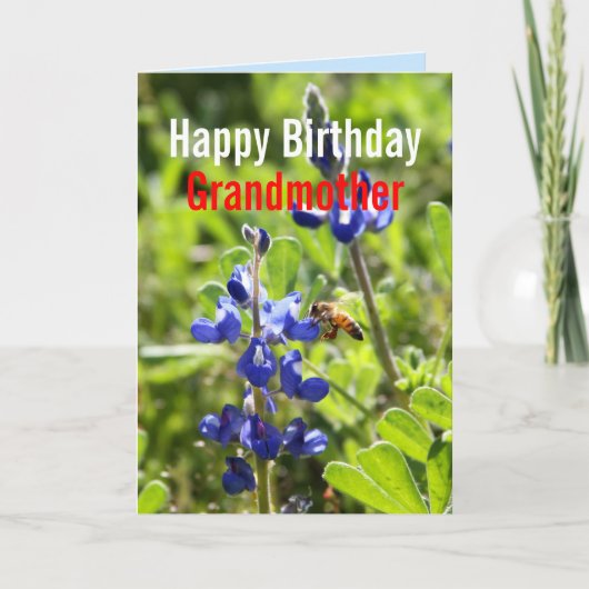 Texas Bluebonnet Großmutter Happy Birthday Karte (Vorderseite)