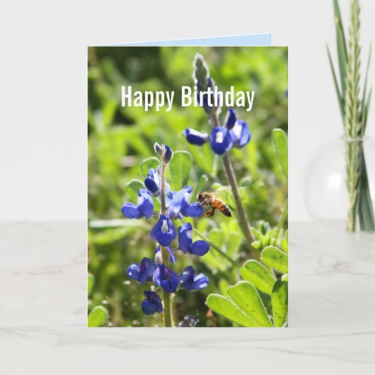 Texas Bluebonnet Happy Birthday Karte (Vorderseite)