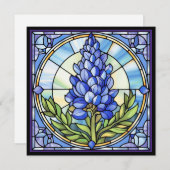 Texas Bluebonnet Hartglas Einladung (Vorne/Hinten)