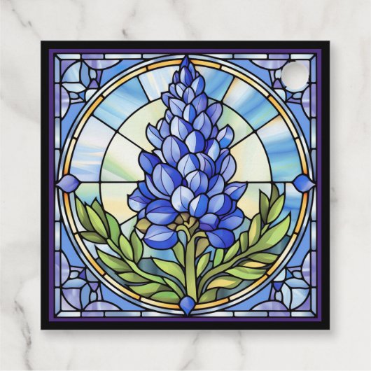 Texas Bluebonnet Hartglas Geschenkanhänger (Rückseite)