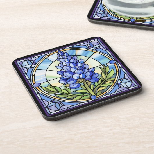 Texas Bluebonnet Hartglas Getränkeuntersetzer (Linke Seite)