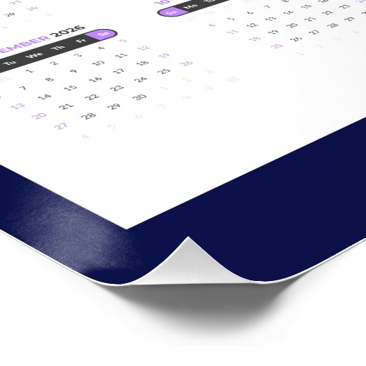 Texas Bluebonnet-Kalender 2026 Poster (Ecke)