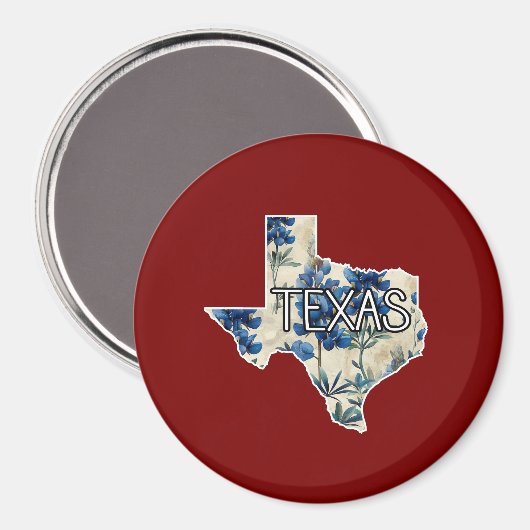 Texas Bluebonnet Magnet (Vorderseite/Rückseite)