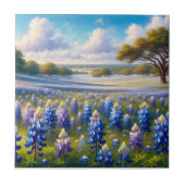 Texas Bluebonnet Meadow Landscape Fliese (Vorderseite)