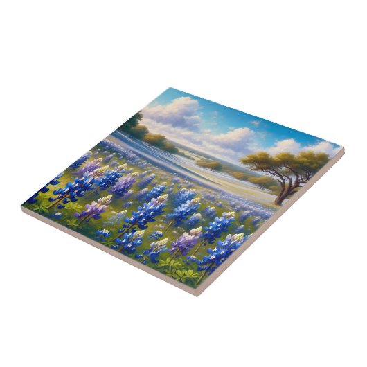 Texas Bluebonnet Meadow Landscape Fliese (Seite)