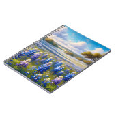 Texas Bluebonnet Meadow Landscape Notizblock (Linke Seite)