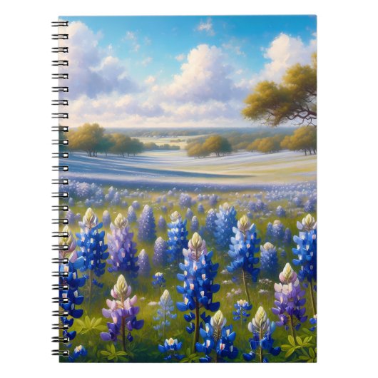 Texas Bluebonnet Meadow Landscape Notizblock (Vorderseite)