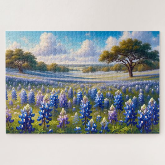Texas Bluebonnet Meadow Landscape Puzzle (Horizontal)
