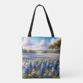 Texas Bluebonnet Meadow Landscape Tasche (Rückseite)