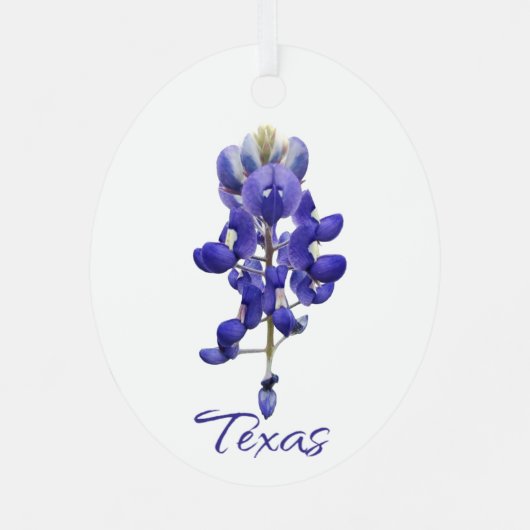 Texas Bluebonnet Metal Ornament Aus Metall (Rückseite)