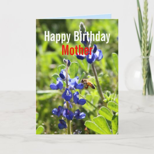 Texas Bluebonnet Mutter Happy Birthday Karte (Vorderseite)