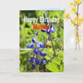 Texas Bluebonnet Mutter Happy Birthday Karte (Gelbe Blume)