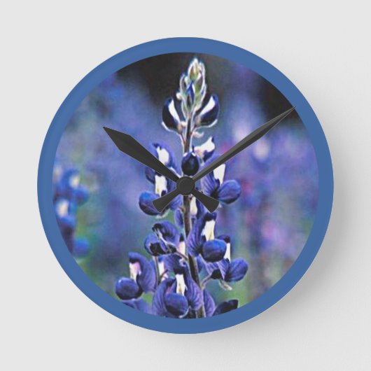 Texas Bluebonnet Runde Wanduhr (Vorderseite)