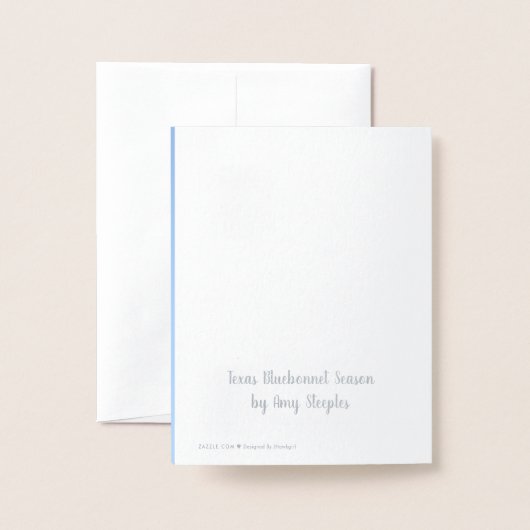 Texas Bluebonnet Silver Foil Note Card Folienkarte (Rückseite mit Umschlag)