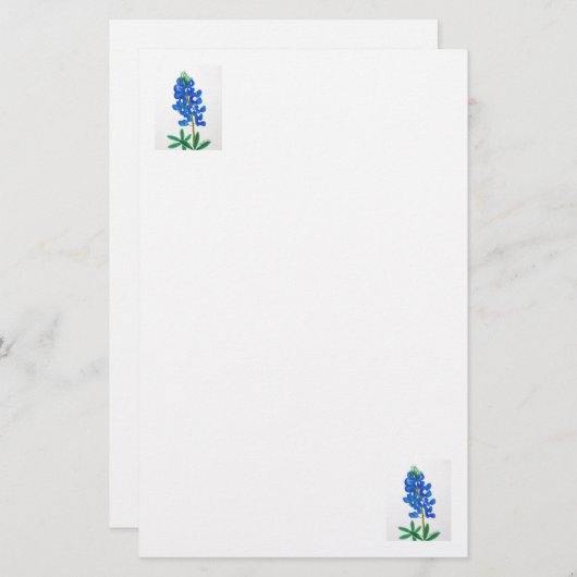 Texas Bluebonnet Stationery Briefpapier (Vorne/Hinten)