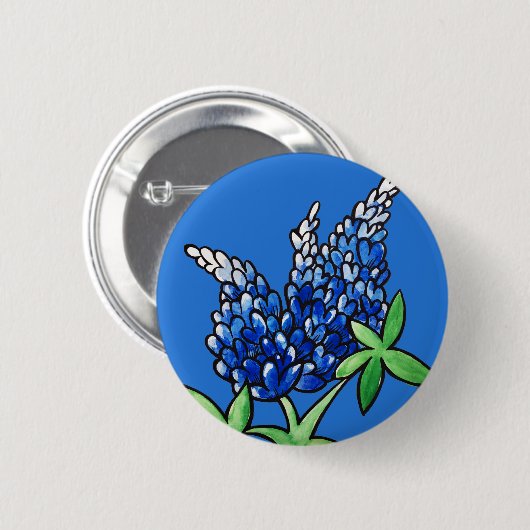 Texas Bluebonnet Texan Liebe Blume Button (Vorne & Hinten)