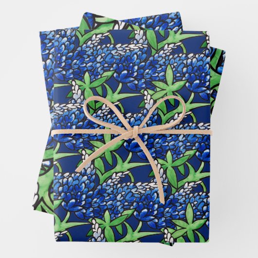 Texas Bluebonnet Texan Liebe Blume Geschenkpapier Set (Beispiel)