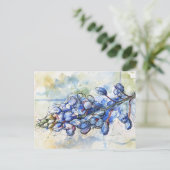 Texas Bluebonnet Wasserfarben-Blume Postkarte (Stehend Vorderseite)